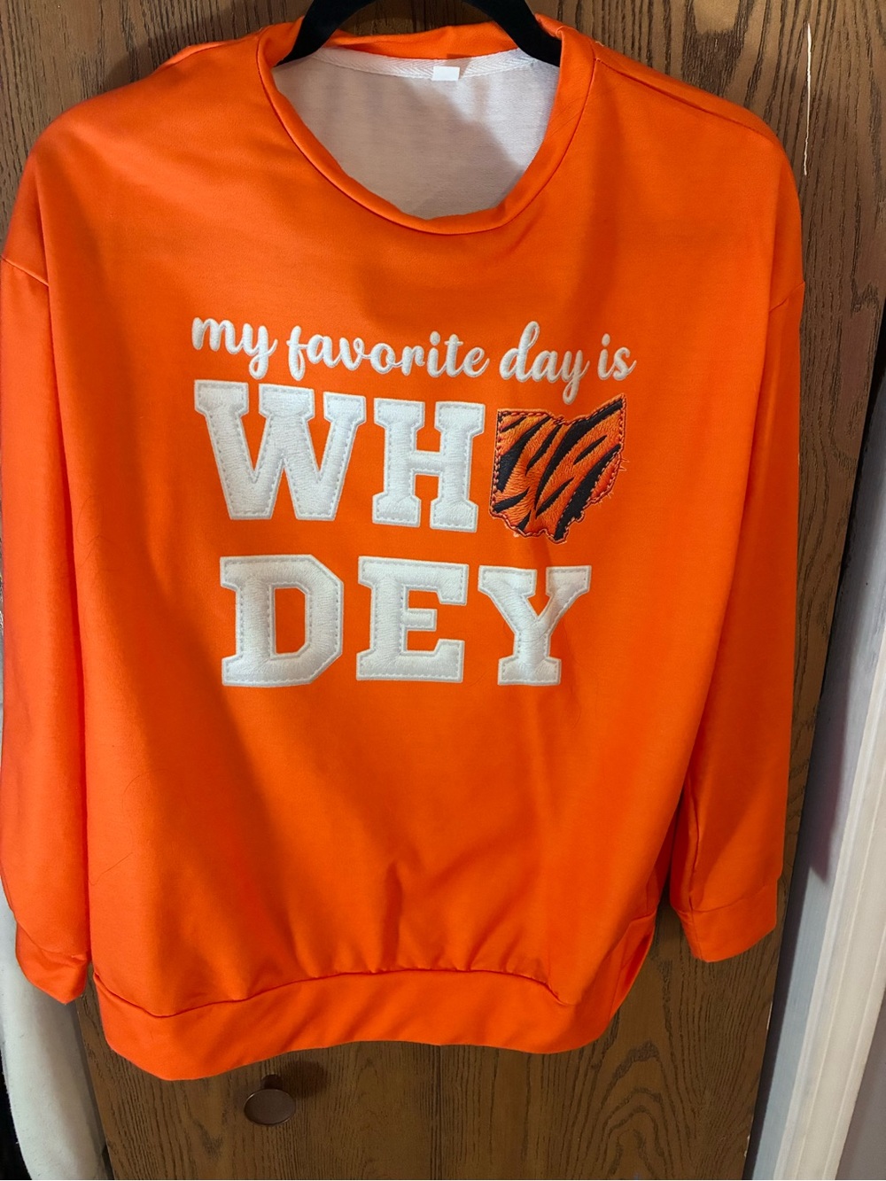 Orange 'My Favorite Day Is WHDEY' Graphic Women's Sweatshirt